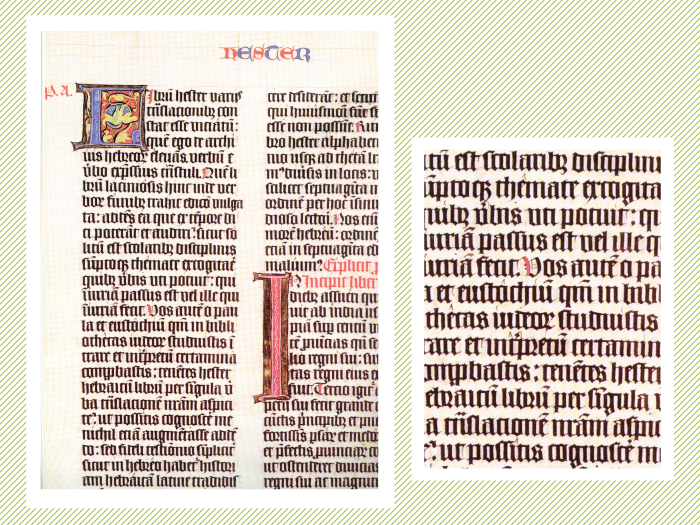 Sagrada Biblia copiada en 1443 por el escriba Henricus de Vullenho.
